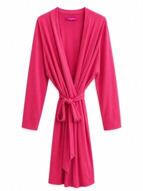 Carisma Reddish-Pink Wrap Robe Lightweight Lounge Robe – Size Large EUC